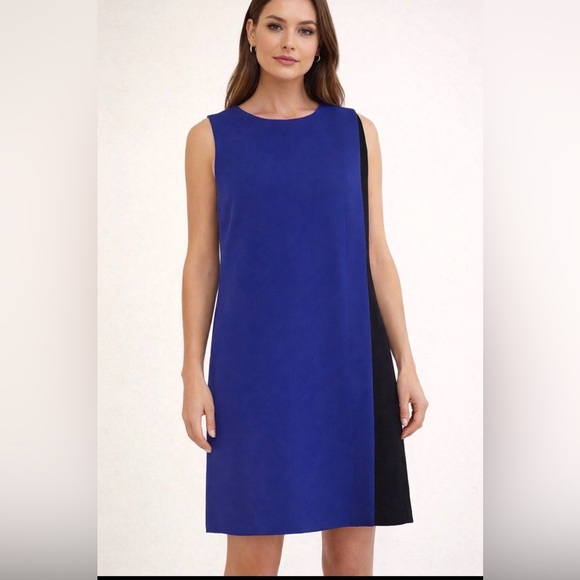 Tahari Dresses & Skirts - Tahari ASL Blue & Black Sheath Midi Dress Size 4